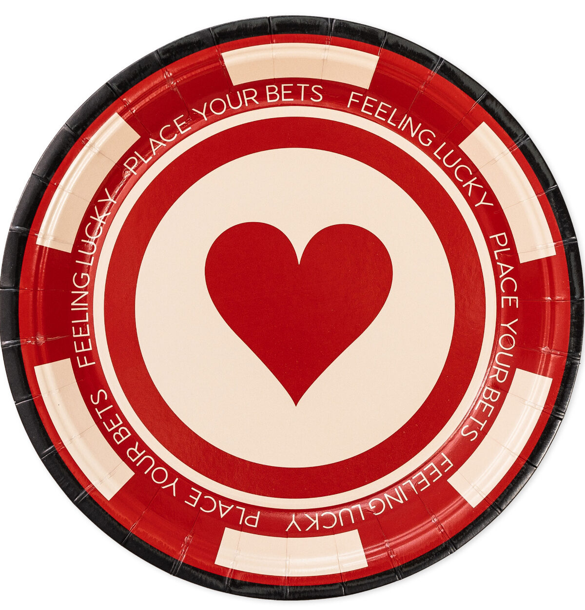 Casino Red Heart Lunch Plates - 9"