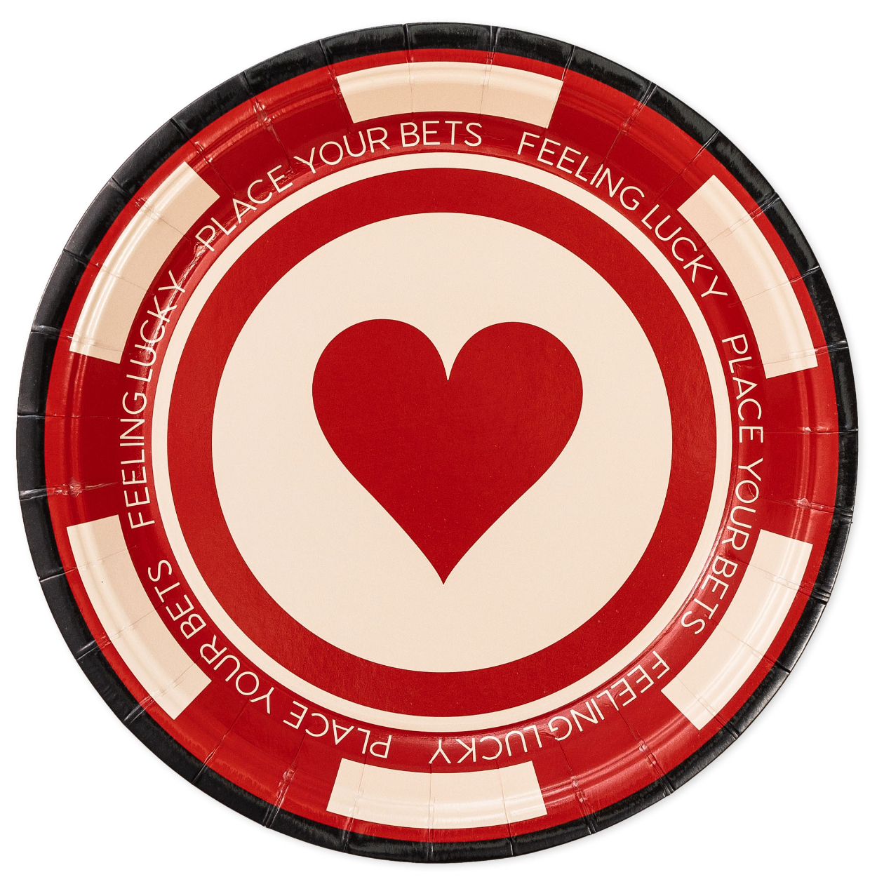 TP9-CAS-08.jpg Casino Red Heart Lunch Plates - 9" - Image 1