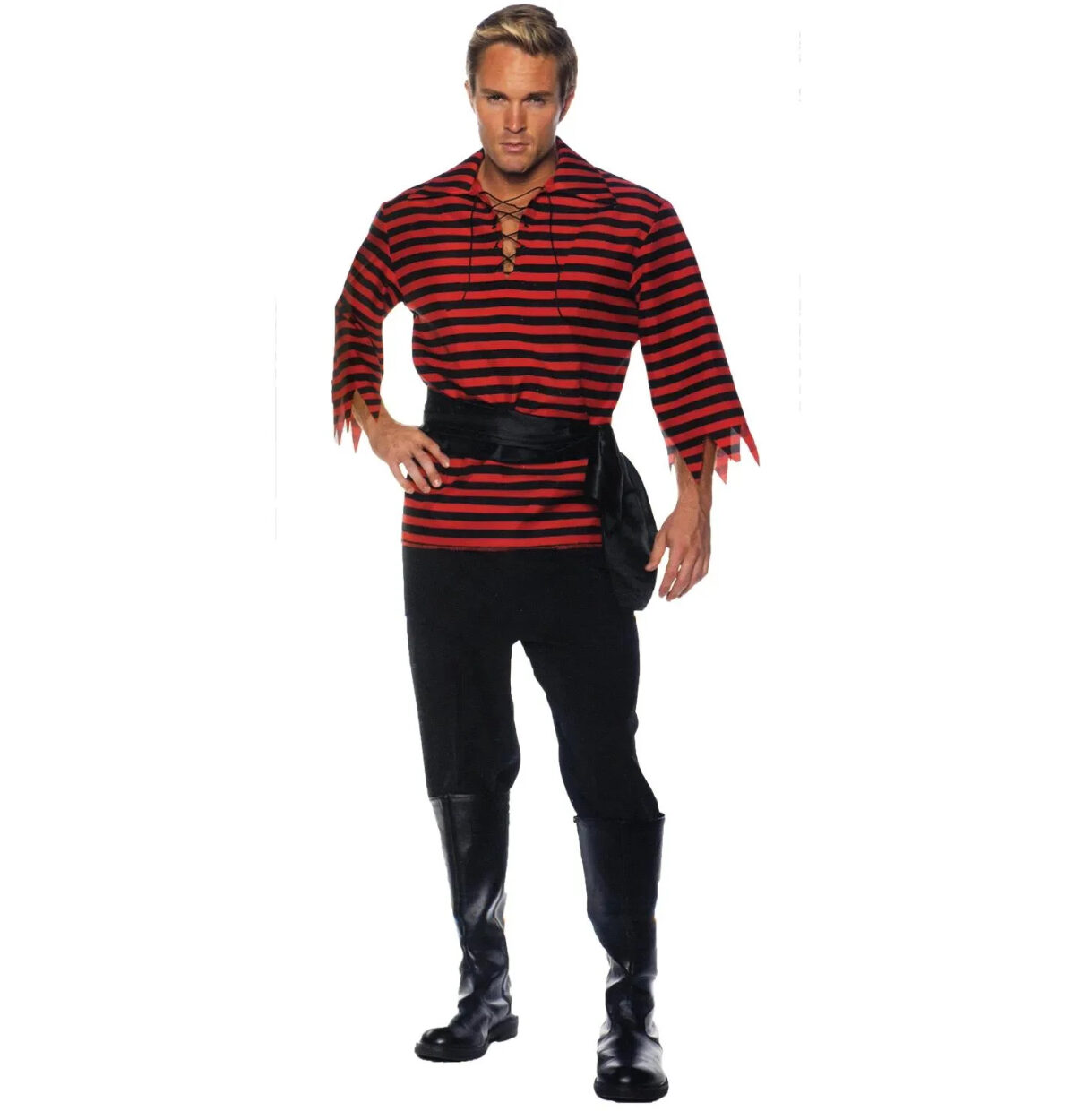 ADULT PIRATE SET - BLACK/RED COSTUME