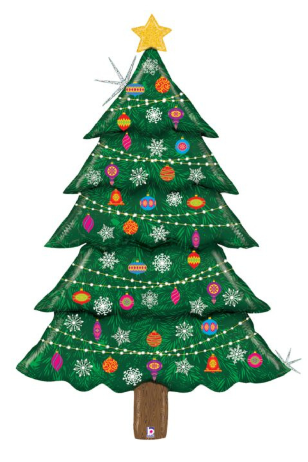 5' Christmas Tree Holographic Balloon