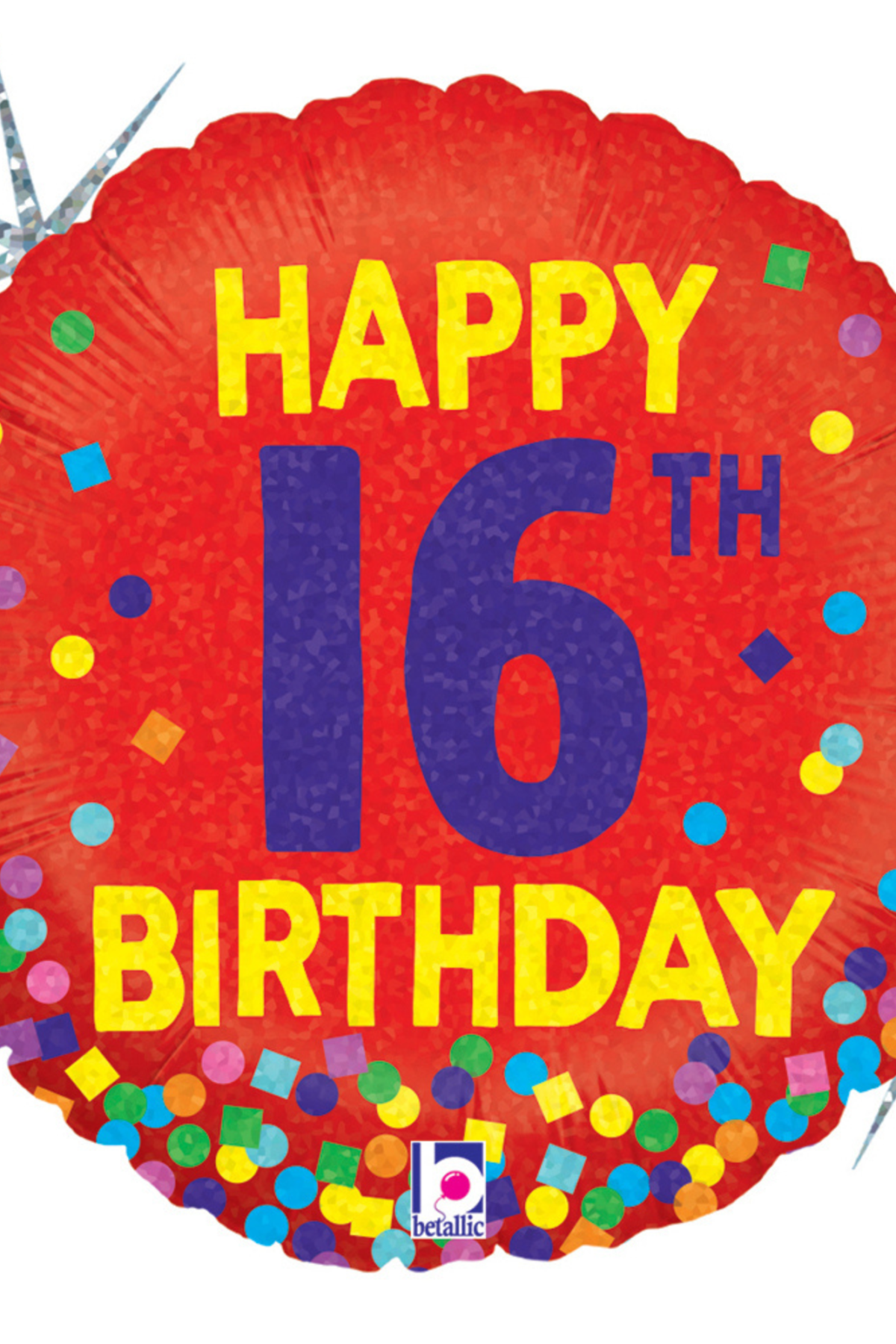 18" 16th Bday Confetti Holographic #330