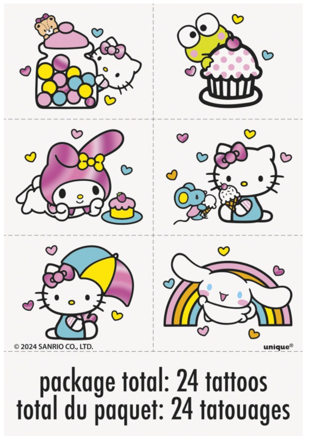 Hello Kitty and Friends Foil Tattoo Sheets 24ct.