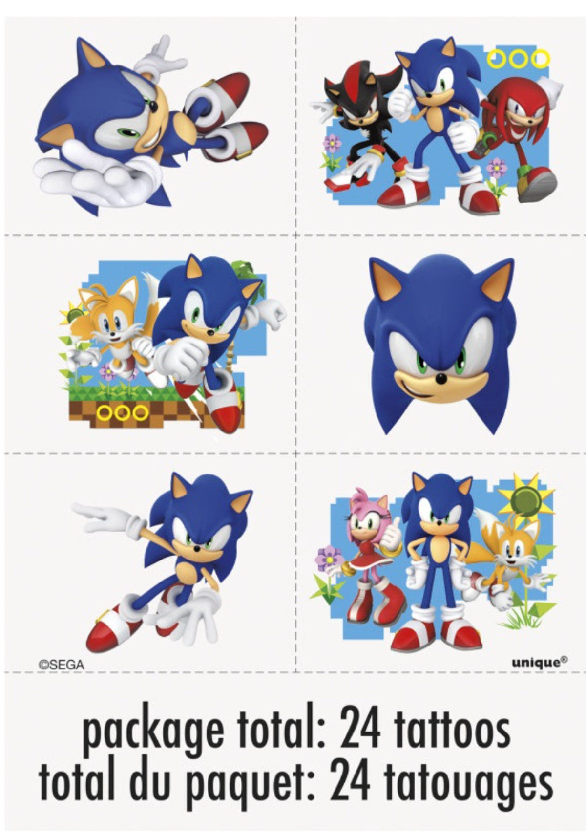 Sonic the Hedgehog Tattoos 24ct.