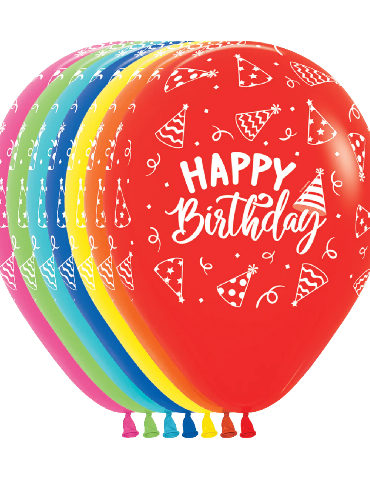 Sempertex Happy Birthday Hats Latex Balloons - 11 in, 50 ct.