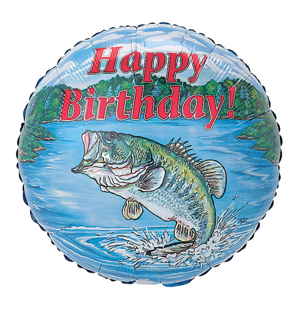 17" HAPPY BIRTHDAY BASS BALLOON PKG
