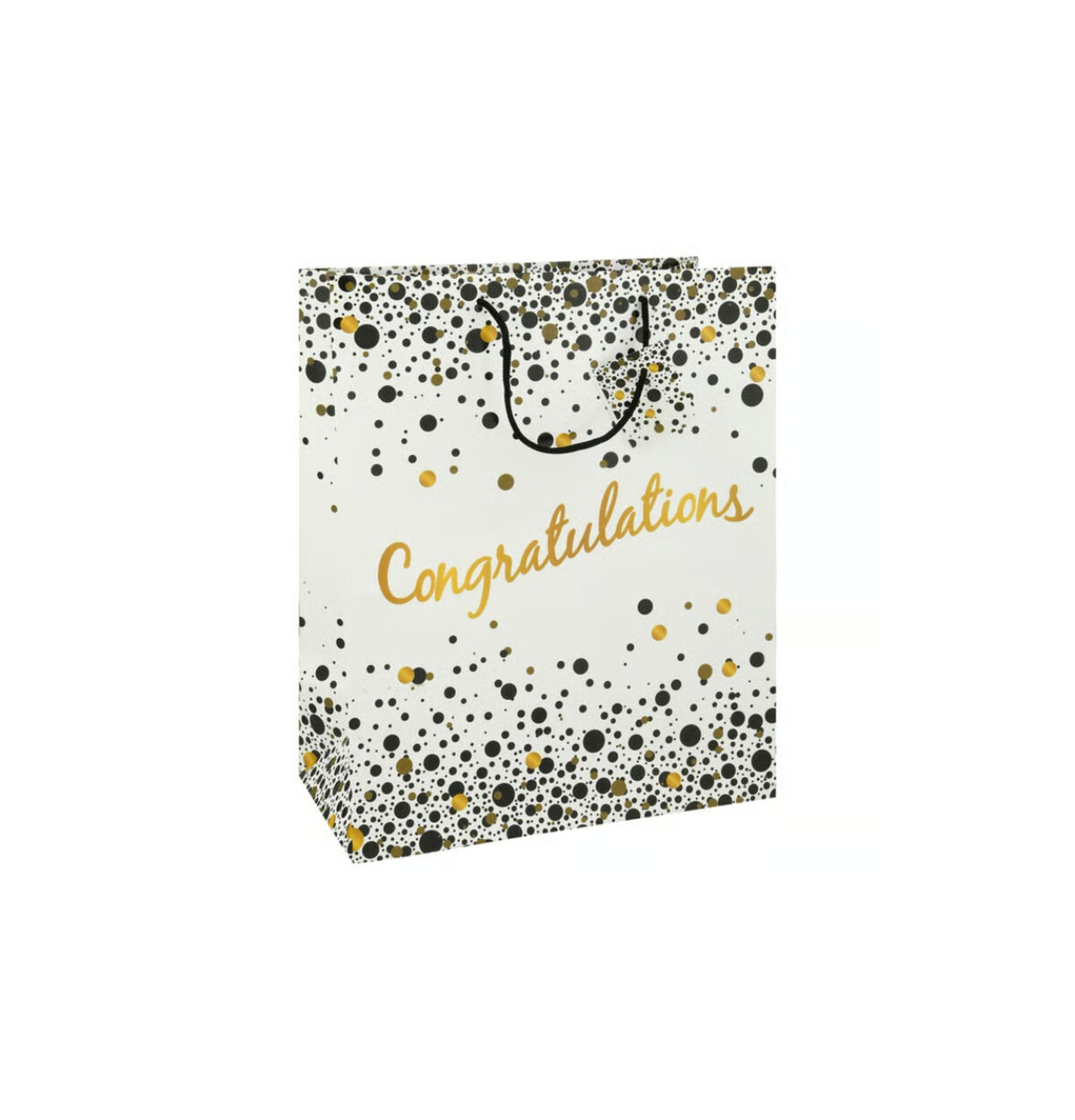 Speckled Black & Gold Congratulations Large Gift Bag