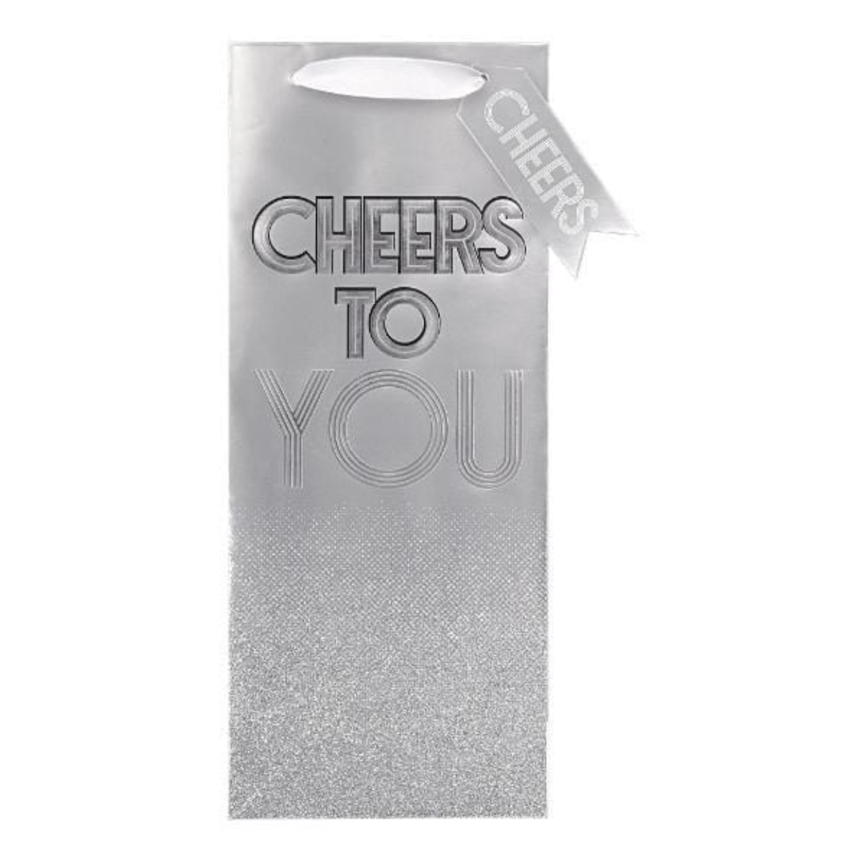 amscan-ca-gift-wrap-bags-wine-gift-bag-cheers-to-you-192937049839-13960998584380-1.jpg Silver Cheers To You Wine Bag - Image 1