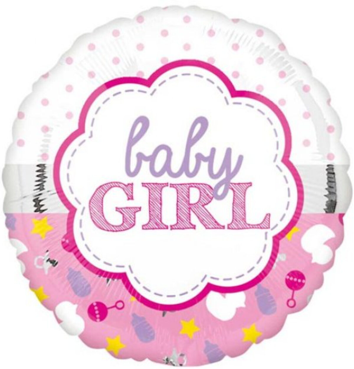 18" HX Baby Girl Scallop Balloon #321