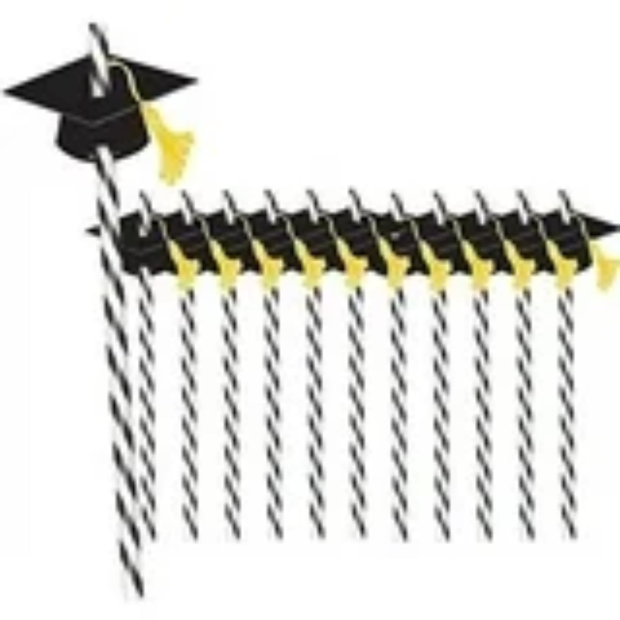 c105bd4e-5b59-42b3-84a4-c53749ea08d0-af6115c9218607b462cade7982794264.jpg Graduation Straws With Grad Caps 12ct. - Image 1