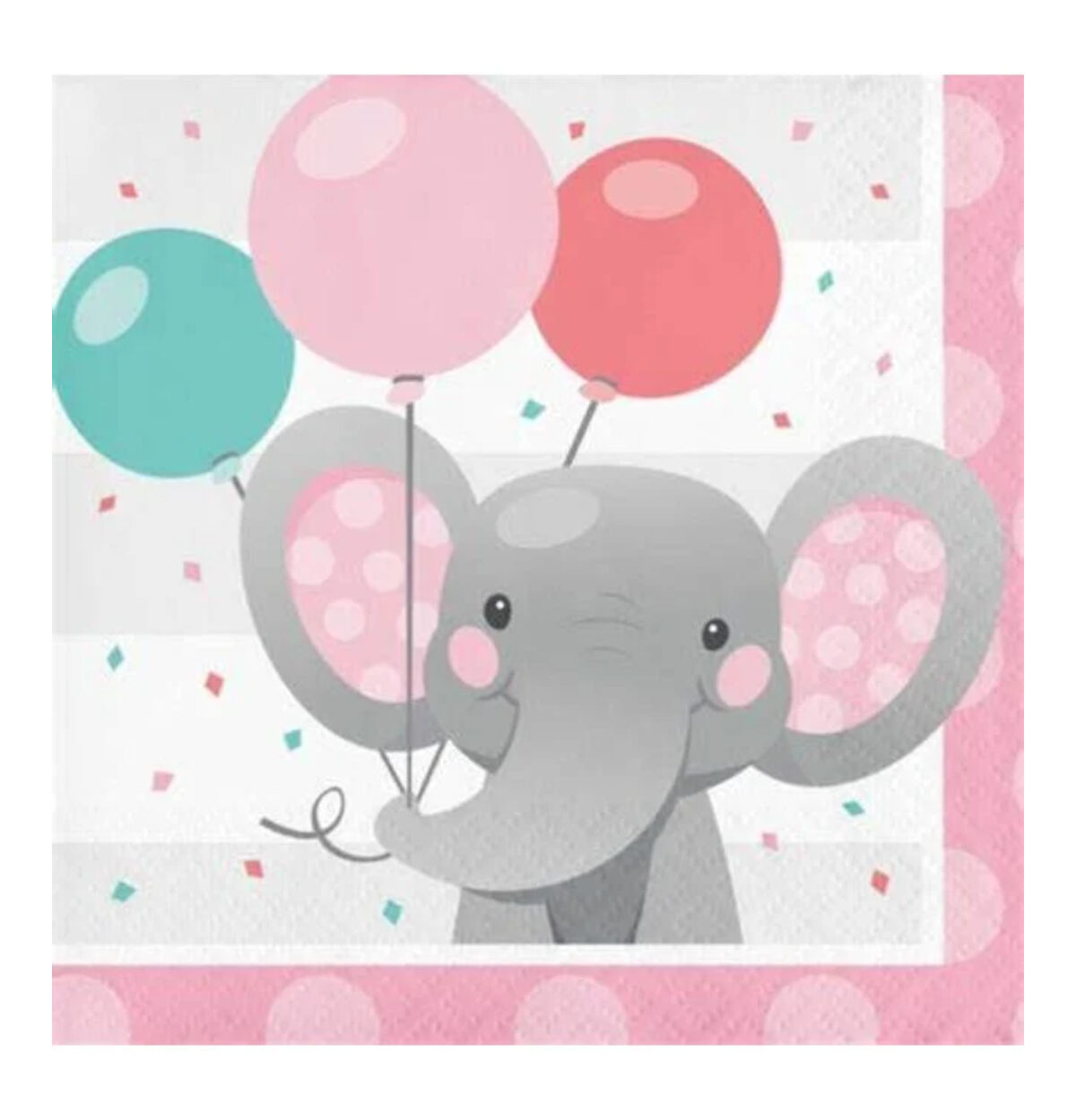 Enchanting Elephant 2P Beverage Napkins 16CT. - Girl