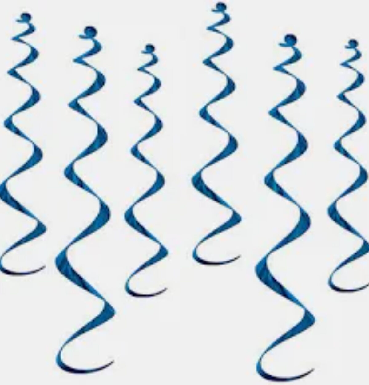 Bright Royal Blue Plastic Swirl Decorations