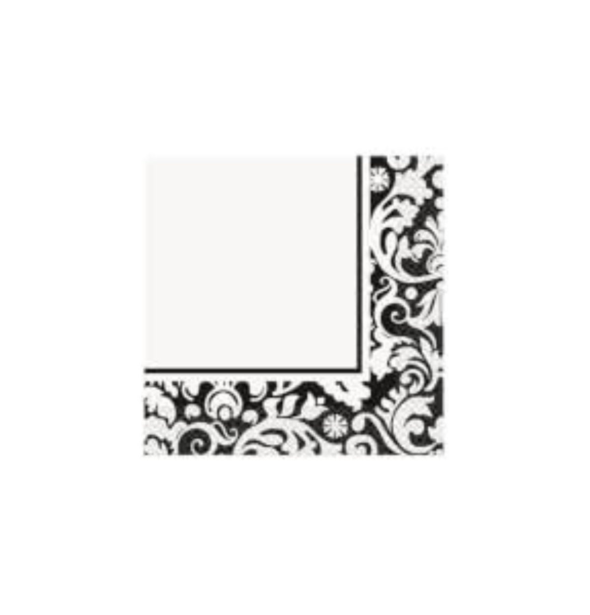 Black Damask Beverage Napkins 16ct.