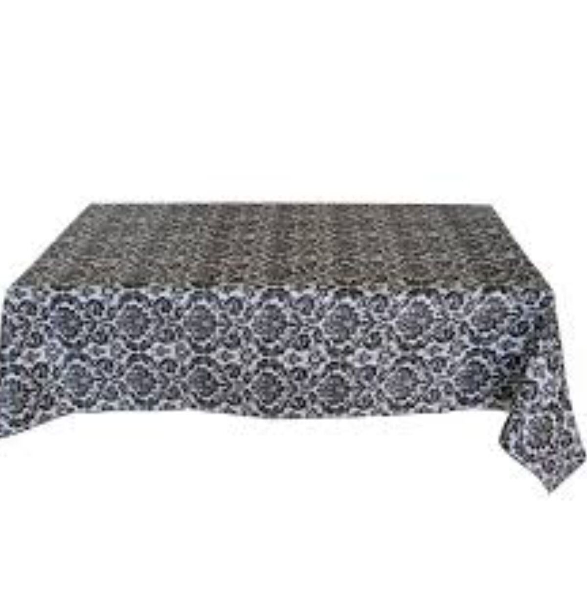 Black Damask Plastic Table Cover 54" X 84"