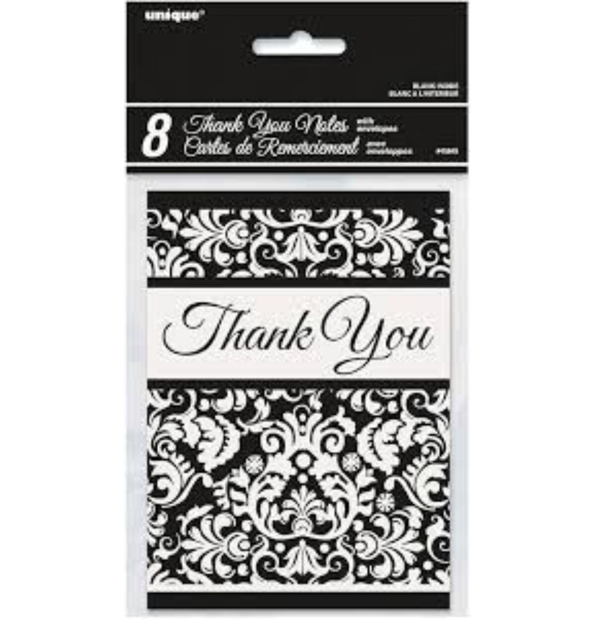 Black Damask Thank You 8ct.
