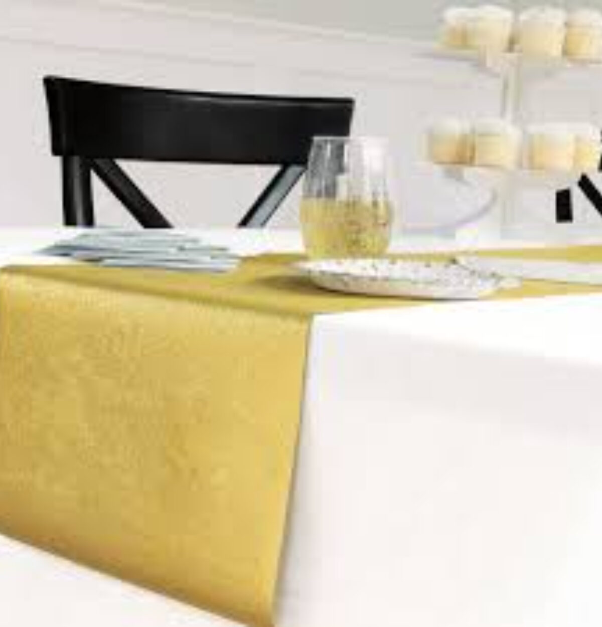 Plastic Gold Glitter Table Runner