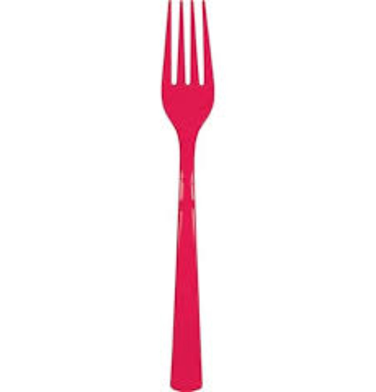 Ruby Red Solid Plastic Forks 18ct.