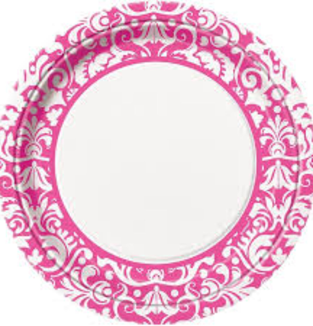 Pink Damask 9in Plates 8ct.