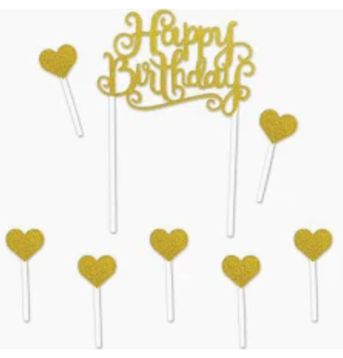 Happy Birthday Cake Topper - GOLD