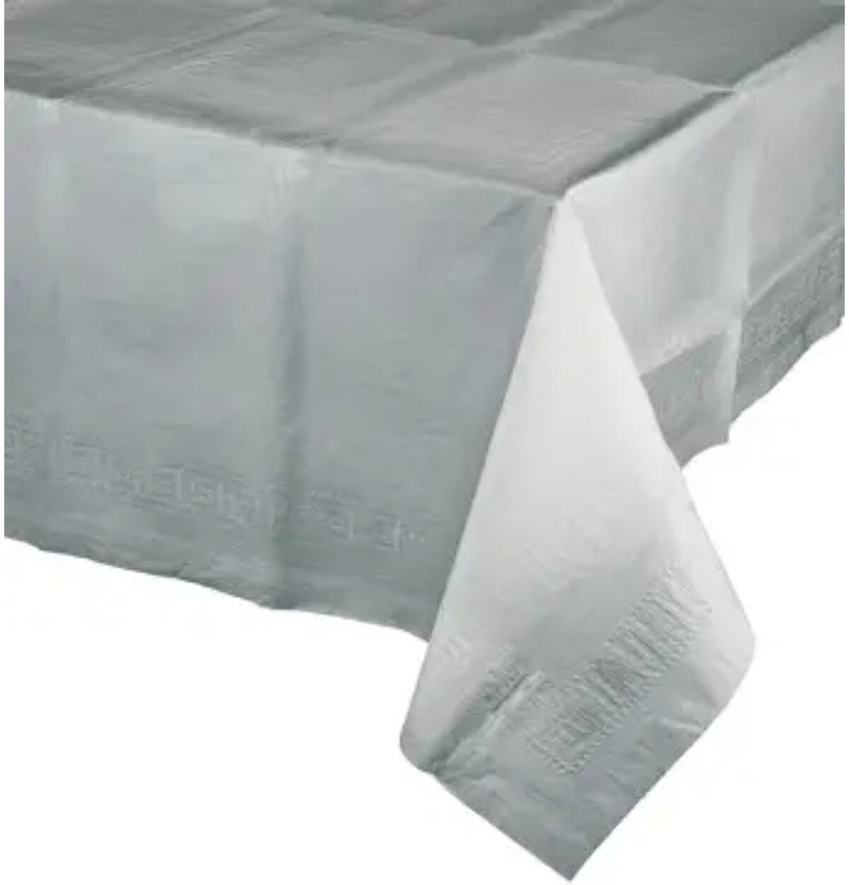 Shimmering Silver Poly-Tissue Table Cover 54"x108"