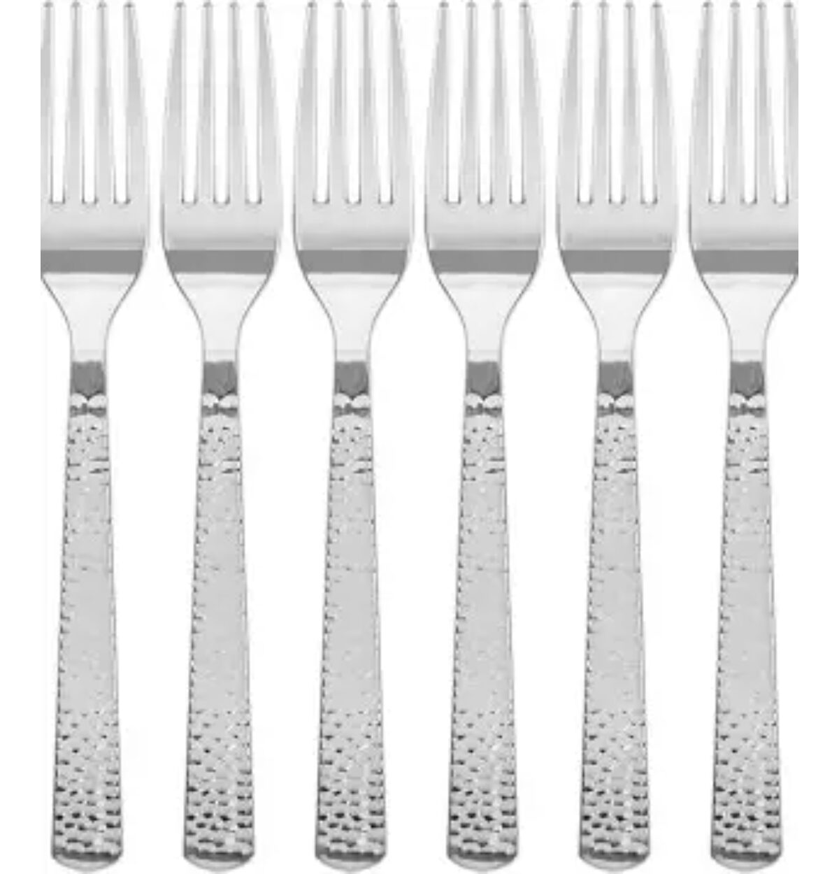 Forks, Hammered Metallic Silver - 24 Count