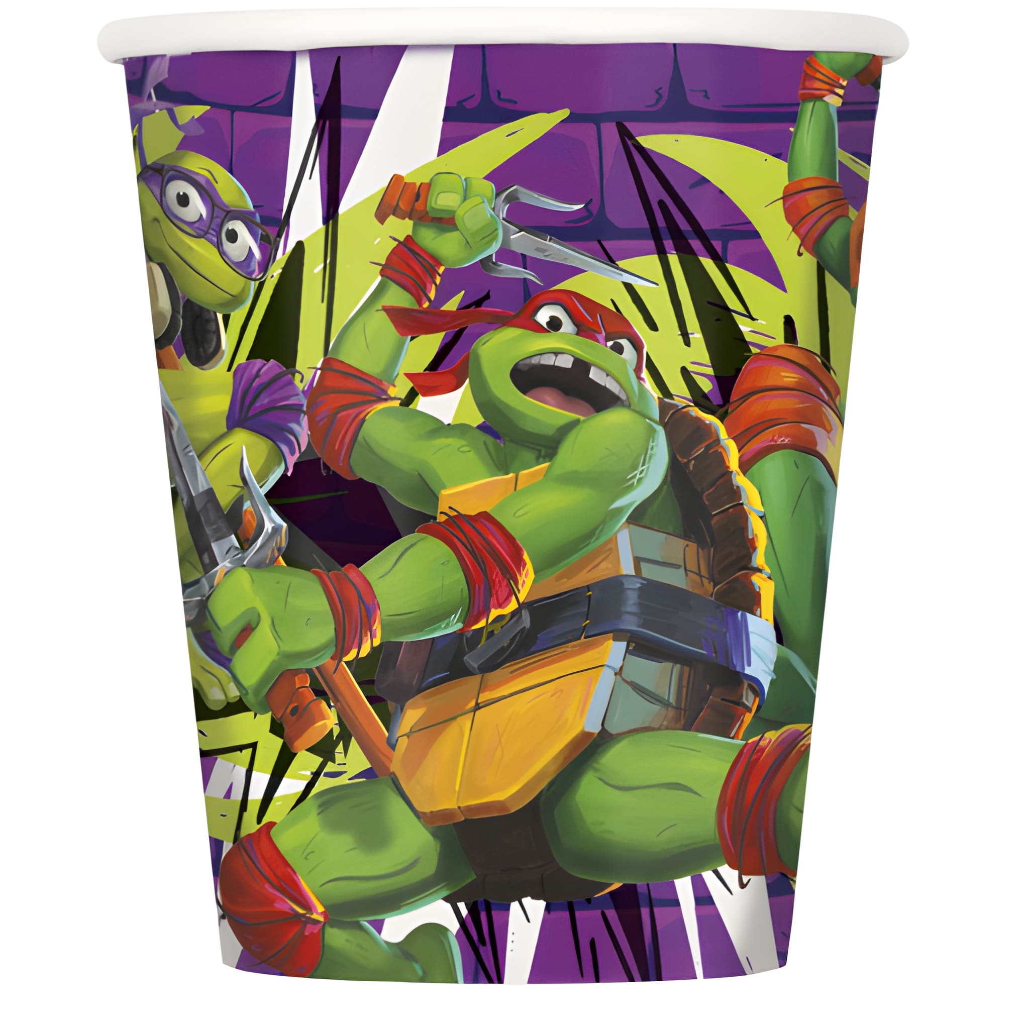 eon5vjuxa1t7u9xoadpe-1.jpeg TMNT Mutant Mayhem 9oz Paper Cups 8ct. - Image 1