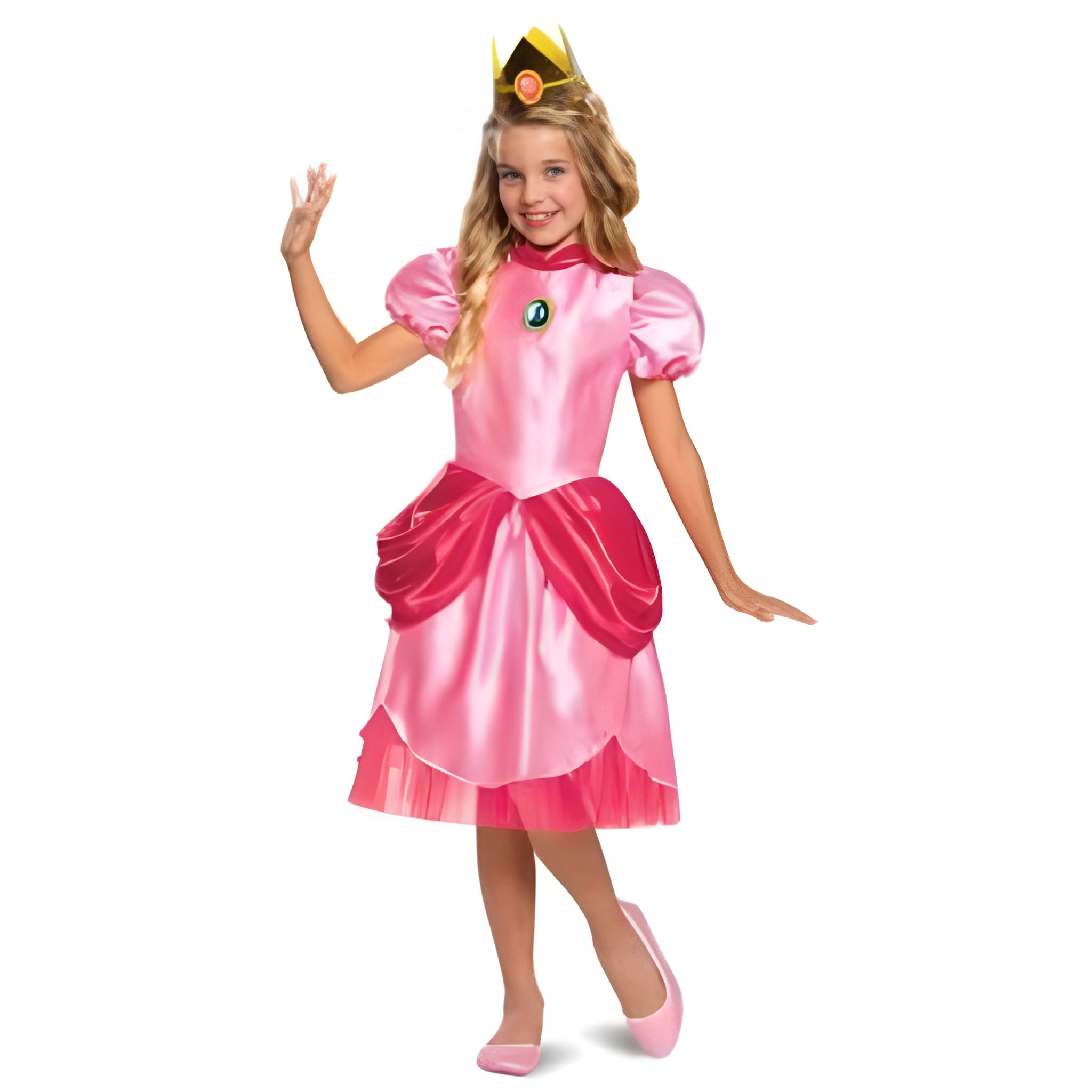 eqw1ipdwtrqegcxxxov3-2.jpeg Princess Peach Classic Costume 10-12 Child - Image 1