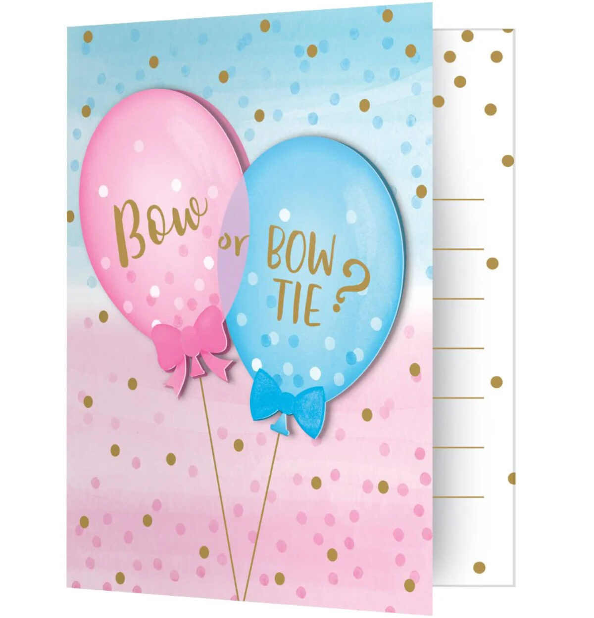 Bow or Bowtie Invitation Gender Reveal 8ct.