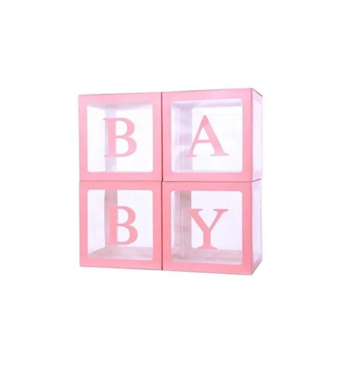 Light Pink Balloon Block Boxes 4PCS