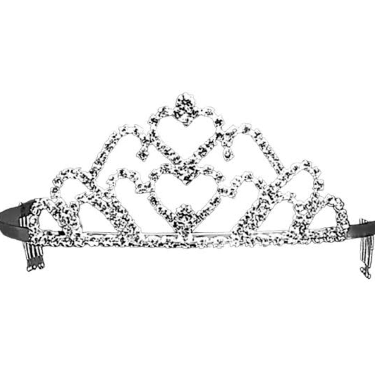 Double Heart Tiara 2" H