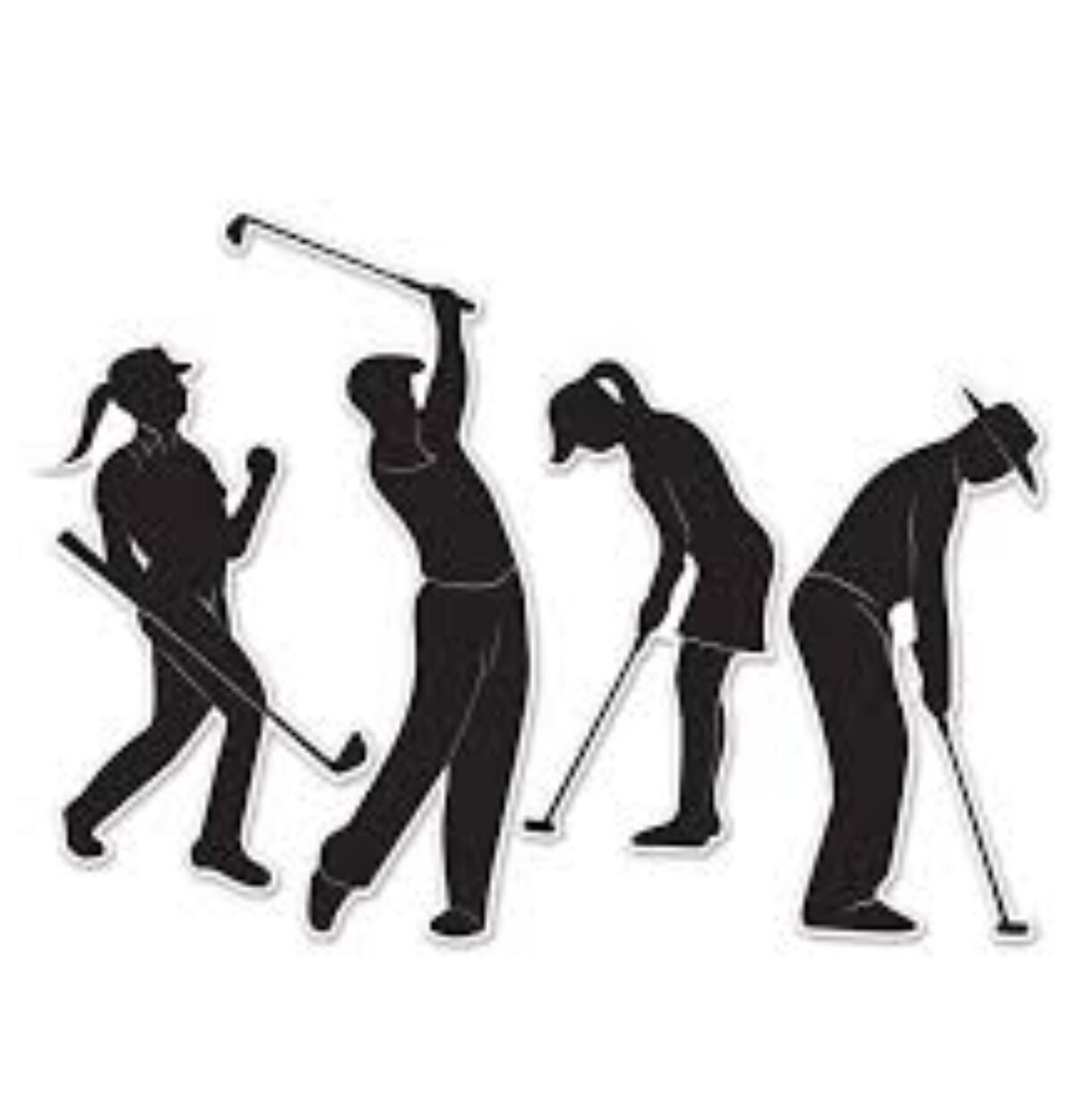 Golf Player Silhouettes 4ct.