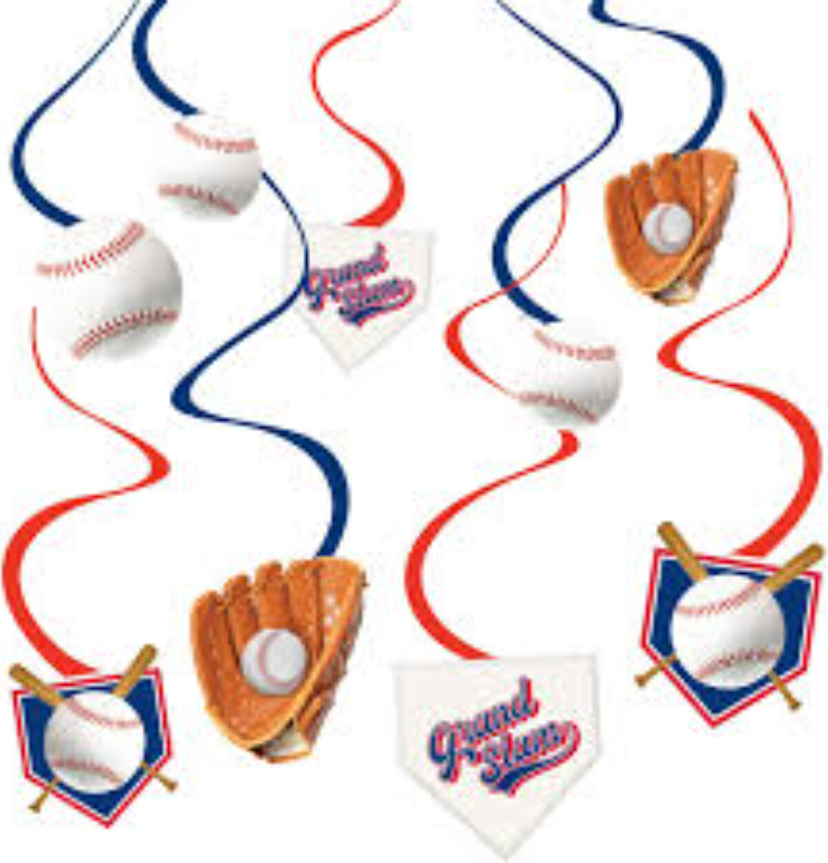 Home Run Baseball Swirl Decorations