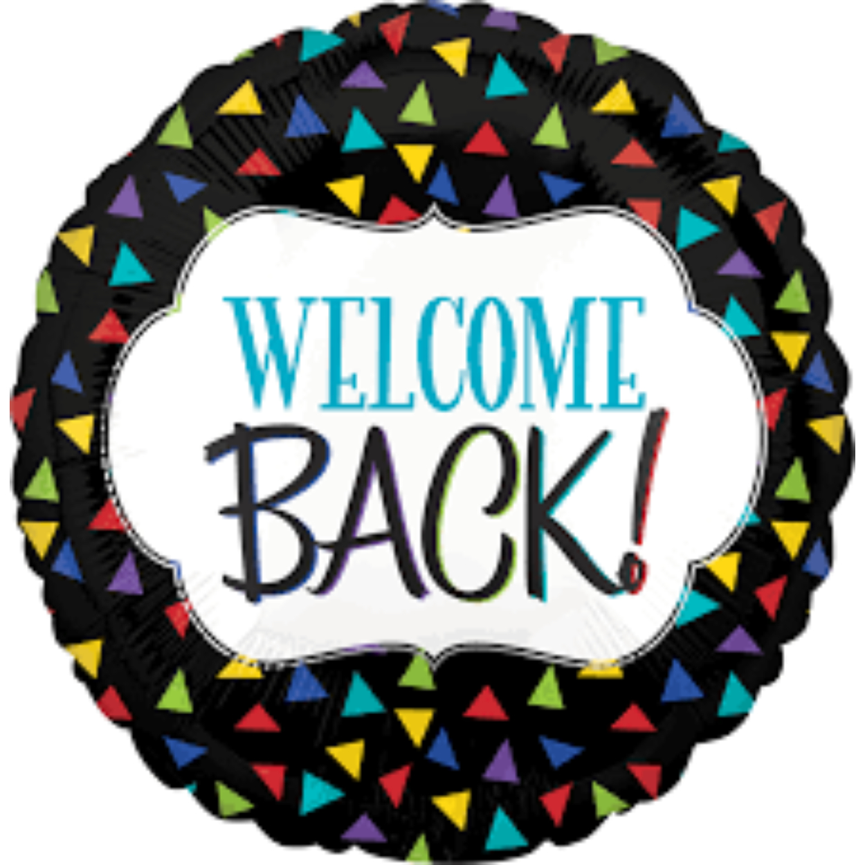 images-3-1.jpg 18" Welcome Back Triangles Balloon #316 - Image 1