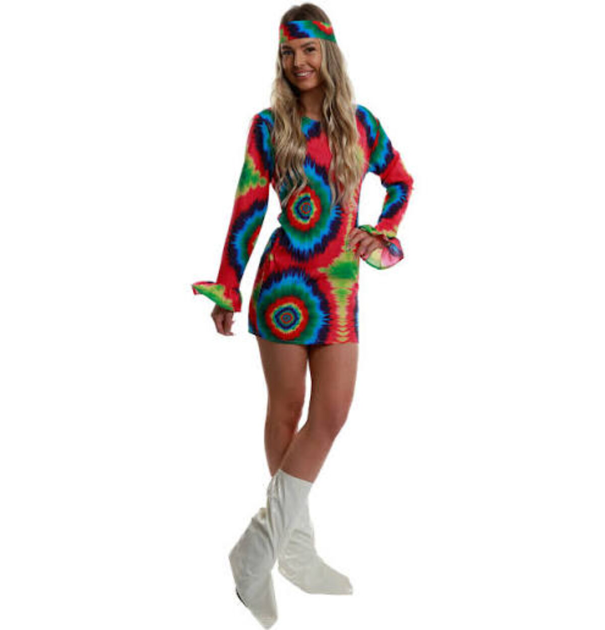 60S NEON TYE DYE GIRL WOMEN'S COSTUME X-SMALL 2-4