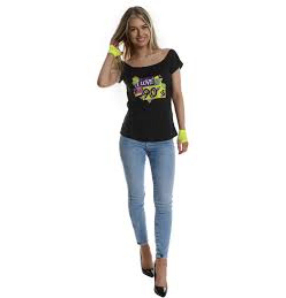 I LOVE THE 90S WOMEN'S COSTUME BLACK SHIRT X-LARGE 18-20