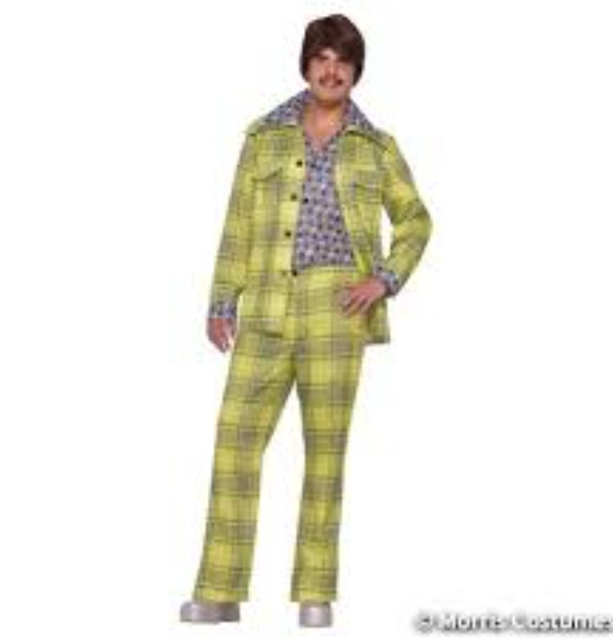 Men's Plaid Leisure Suit 70s Costume - Standard