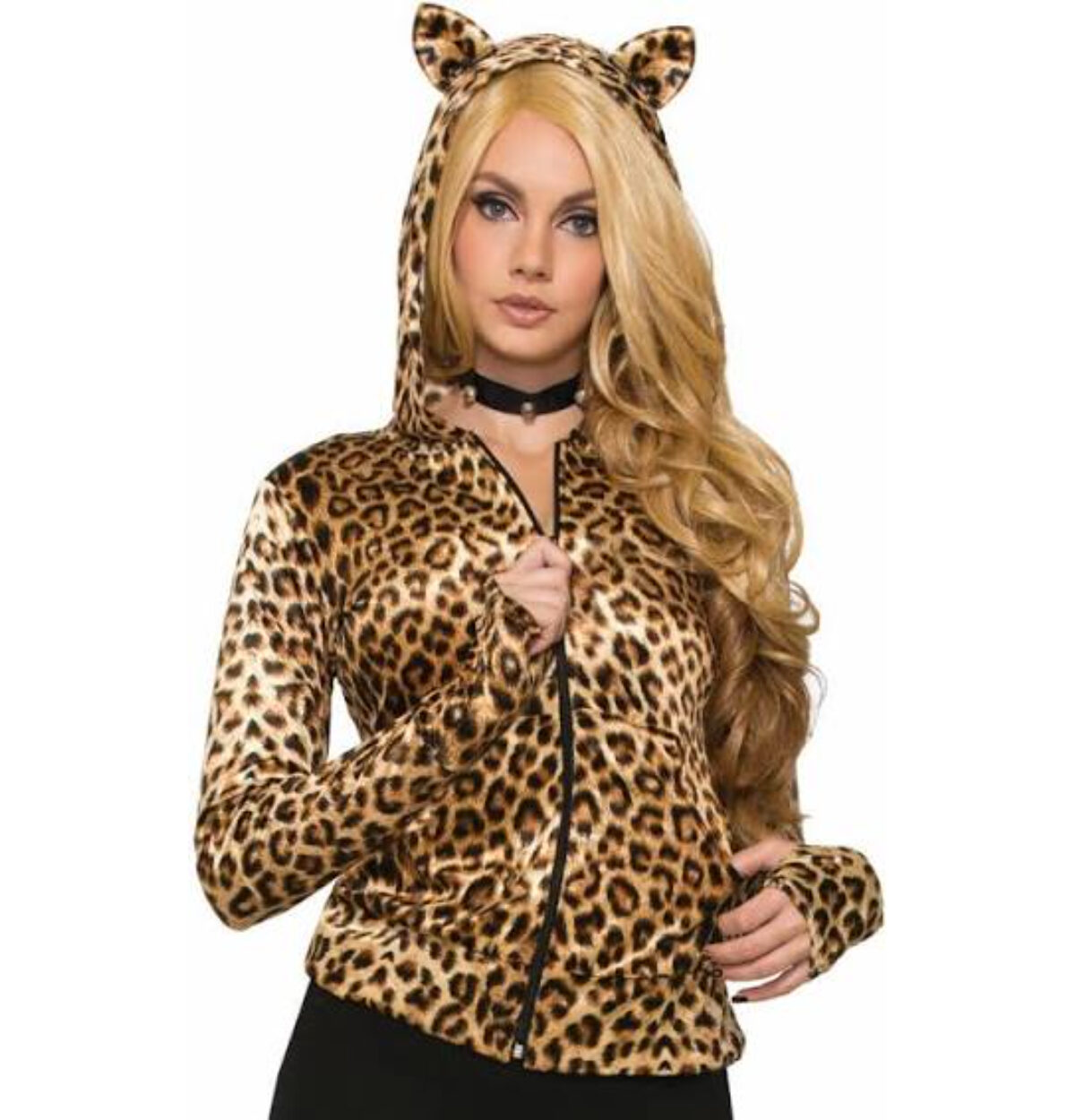 Leopard Hoodie with Ears Costume Adult (14/16)