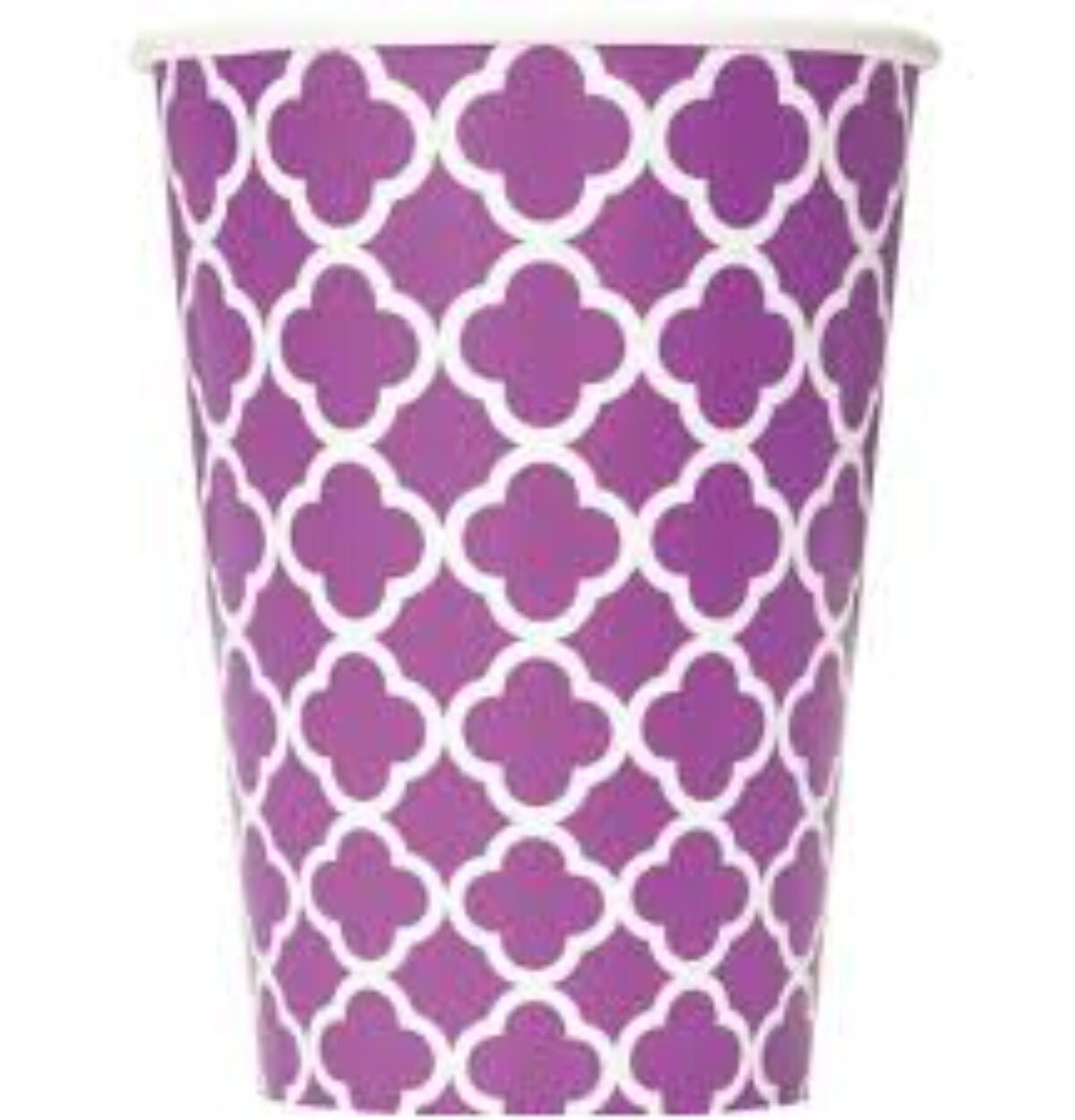 Pretty Purple Quatrefoil 12oz Cup 6ct.