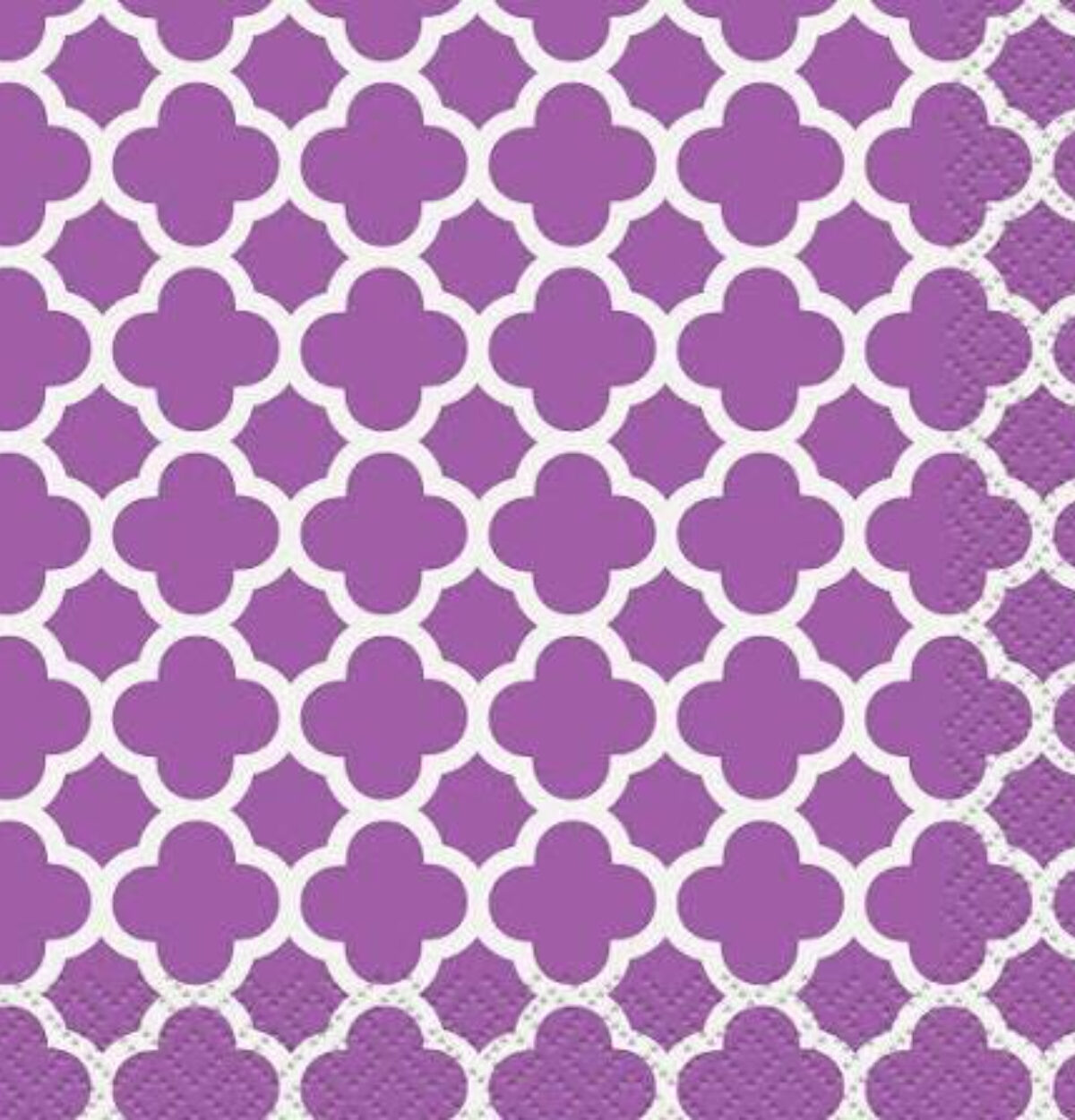 Pretty Purple Quatrefoil Lunch Napkins 16ct.