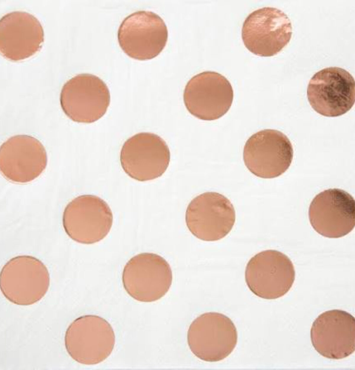 Rose Gold Foil Dots Beverage Napkins 16ct. - Foil Stamped