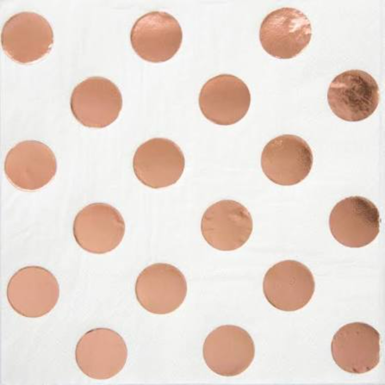 images-89-1.jpg Rose Gold Foil Dots Beverage Napkins 16ct. - Foil Stamped - Image 1