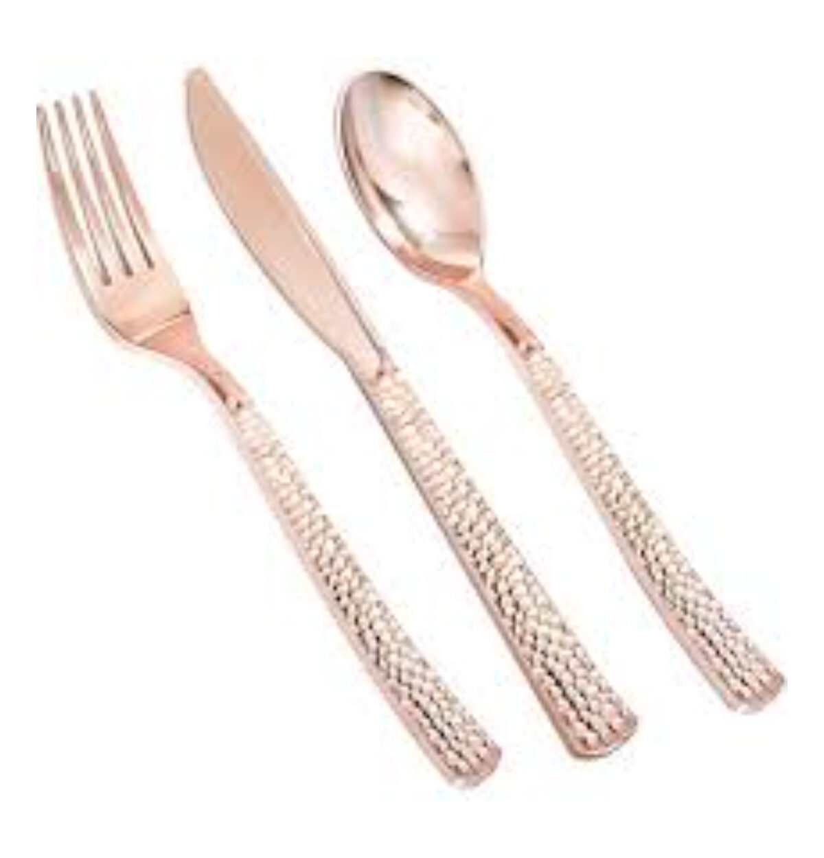 Metallic Rose Gold Cutlery Assorted 24ct.