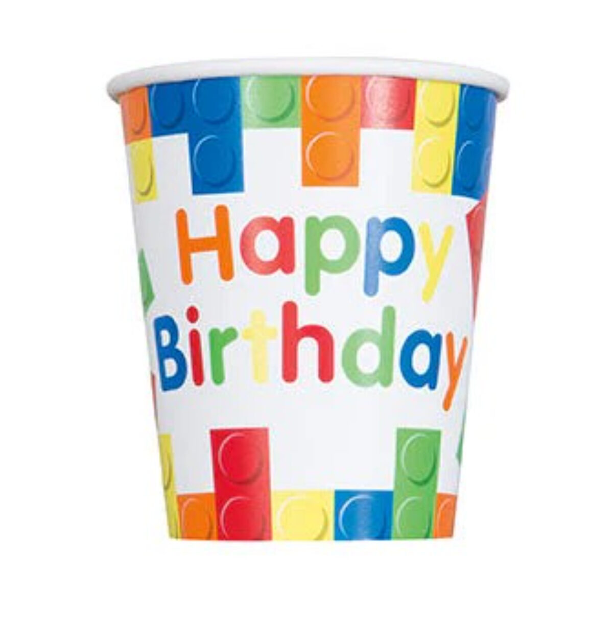 Building Blocks Birthday 9oz Paper Cups 8ct.