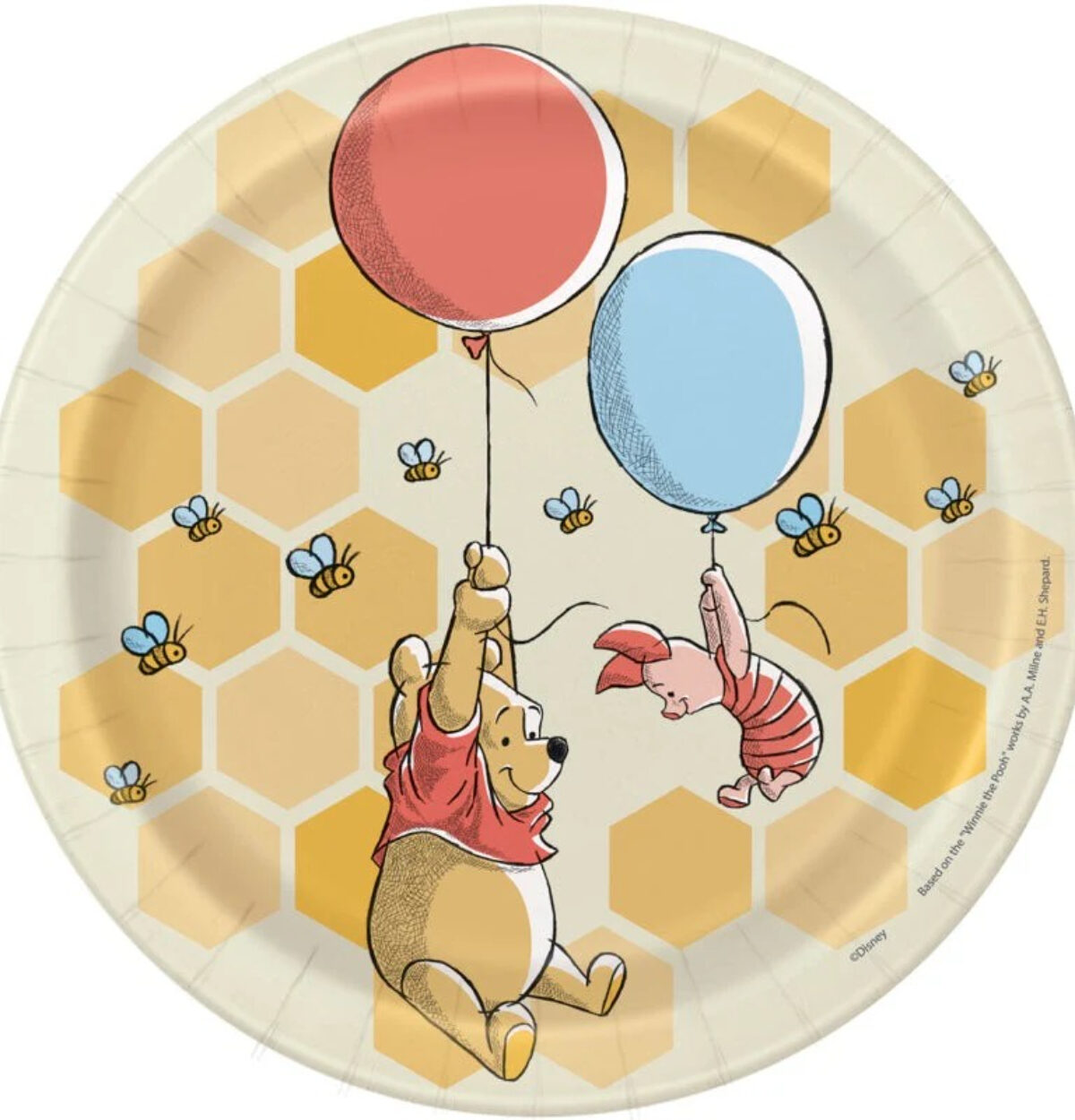 Disney Winnie the Pooh Round 7" Dessert Plates 8ct.