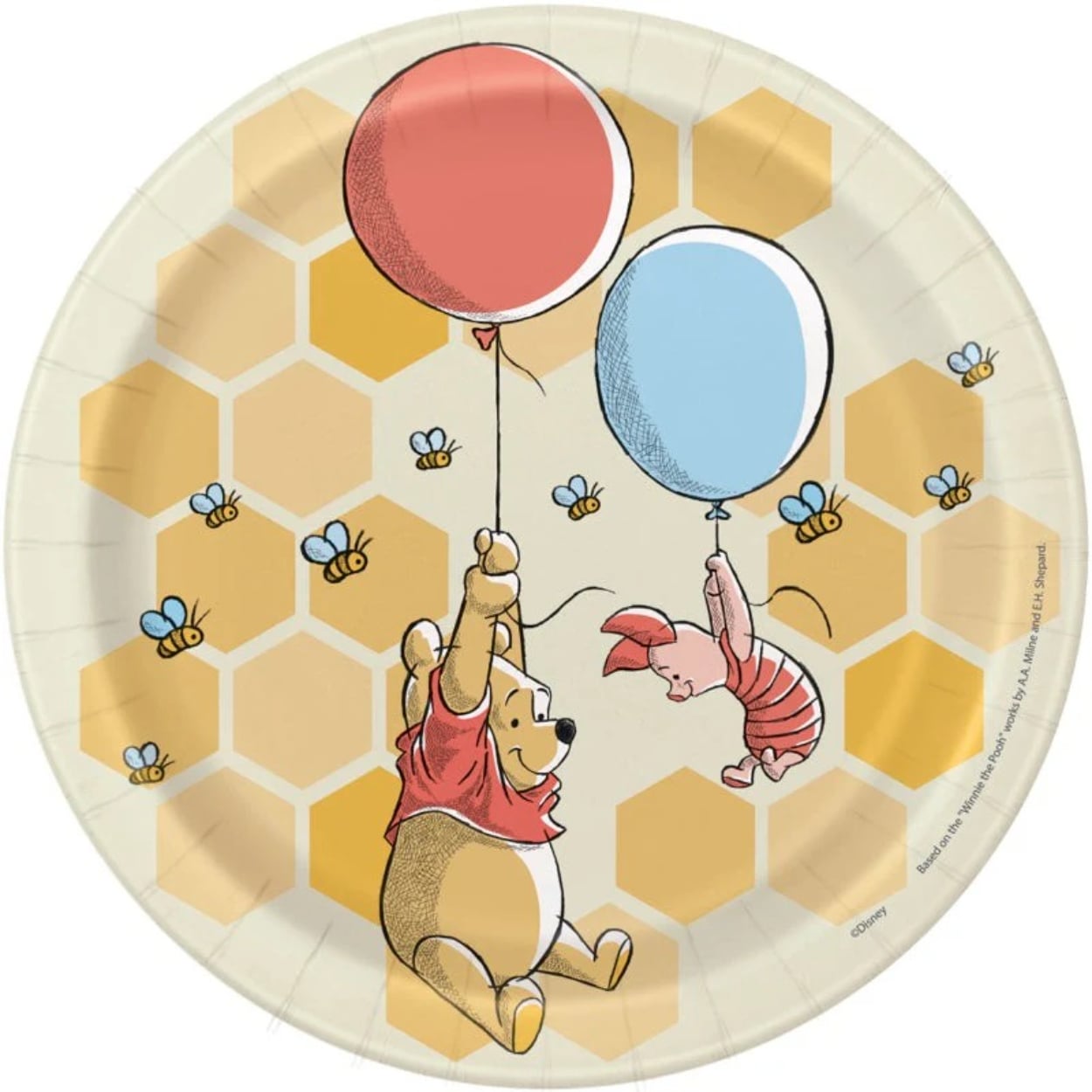 imgi_32_77364_146ae2df-3388-477c-ab09-b726172c35d1.jpg Disney Winnie the Pooh Round 7" Dessert Plates 8ct. - Image 1
