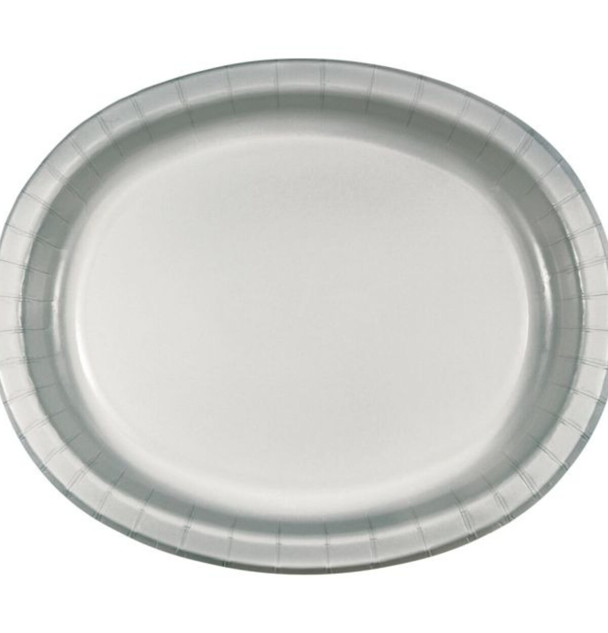 Shimmering Silver Paper Oval Platter 8ct.