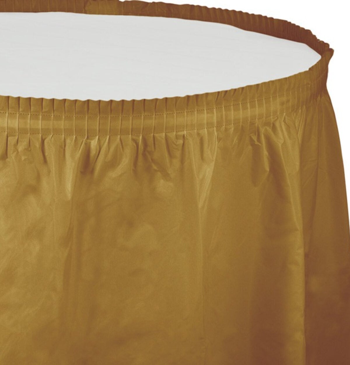 Glittering Gold Plastic Table Skirt 29in x 14ft