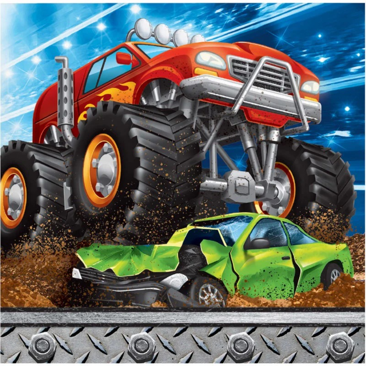 imgi_44_1150737389.jpg Monster Truck Rally Beverage Napkins 16ct - Image 1