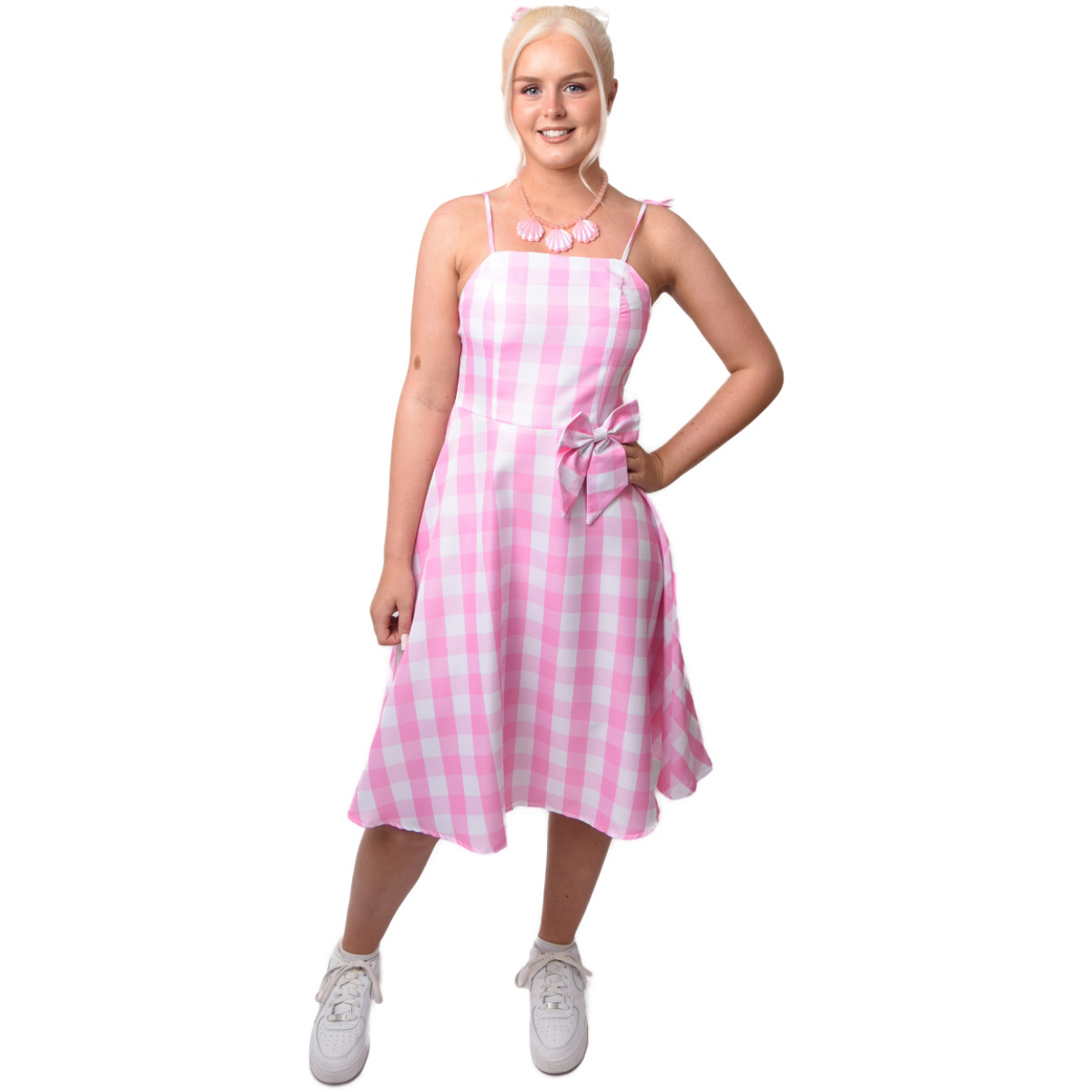 kc81561-w-1__49183-2.jpg 80S PINK DOLL FASHION SUMMER DRESS WOMEN'S COSTUME SMALL 6-8 - BARBIE INSPIRED - Image 1