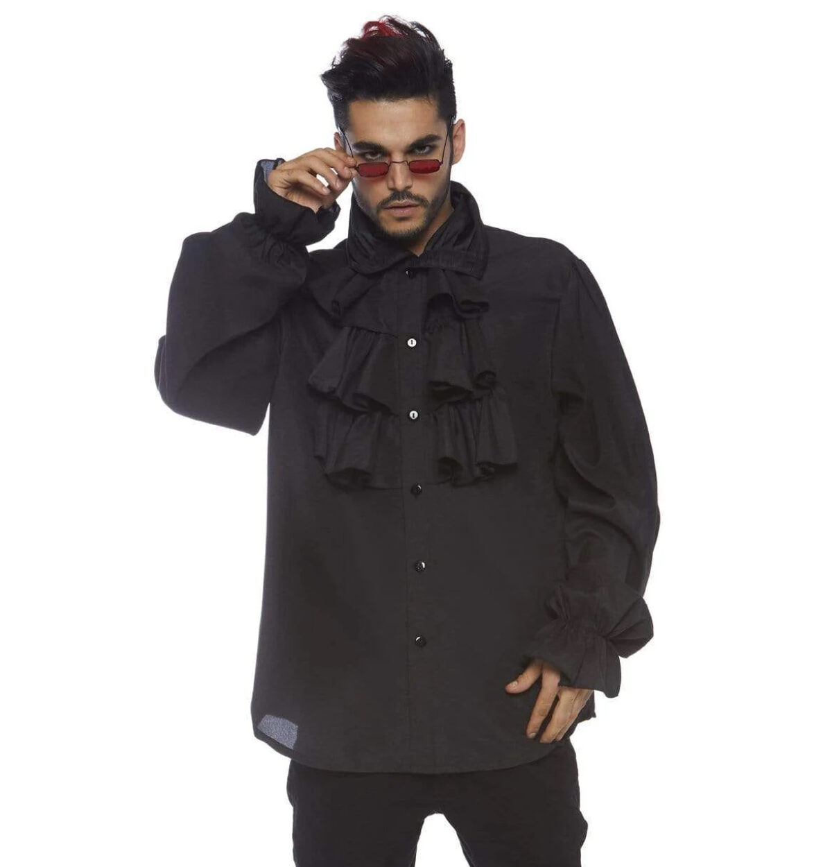 Ruffle Black Front Shirt Adult