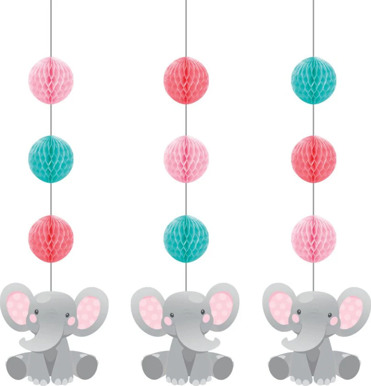 Enchanting Elephants Girl Hanging Cutouts 3ct.